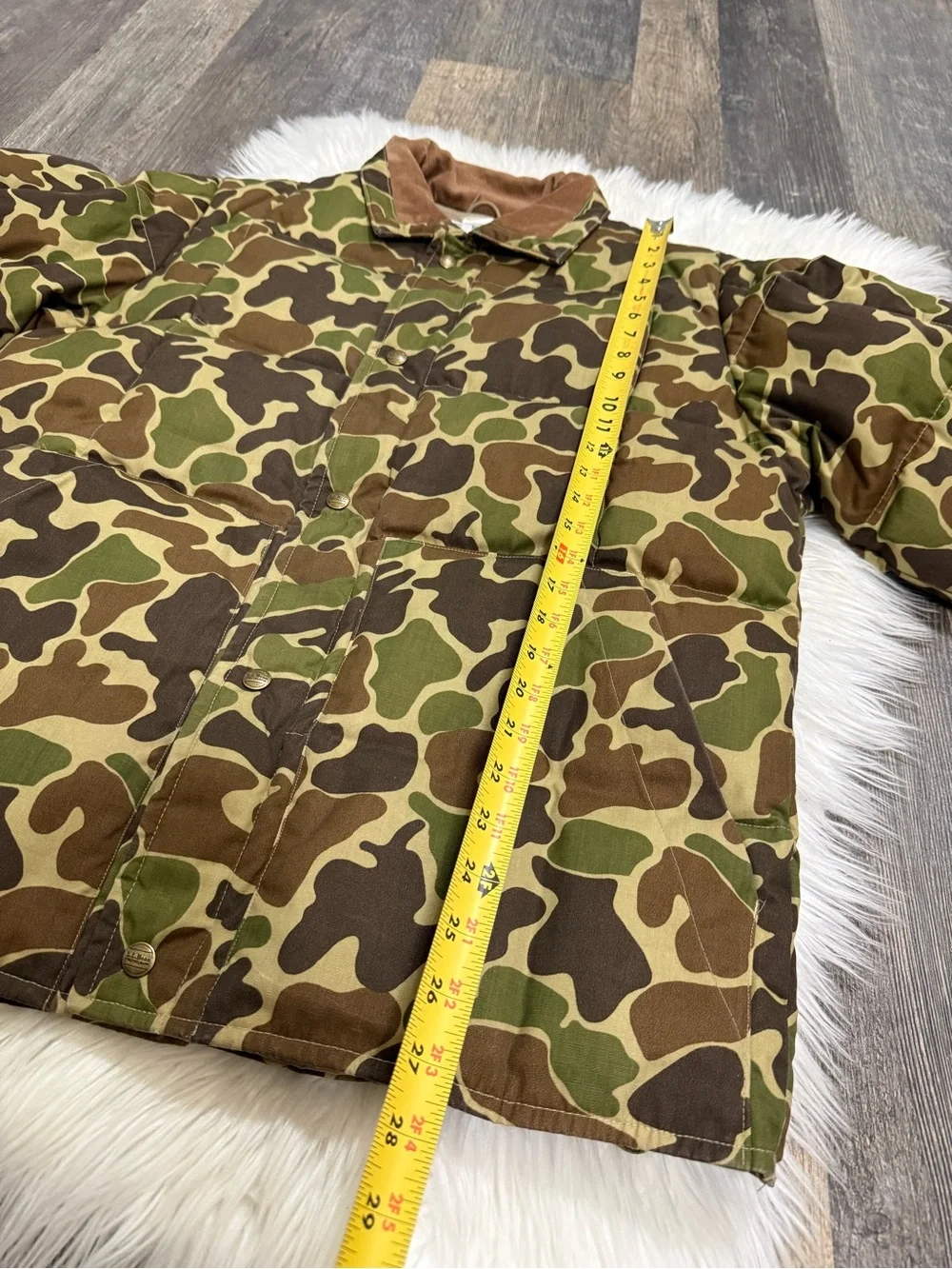 LL Bean men’s vintage camouflage goose down jacket large - Picture 8 of 12